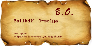 Balikó Orsolya névjegykártya